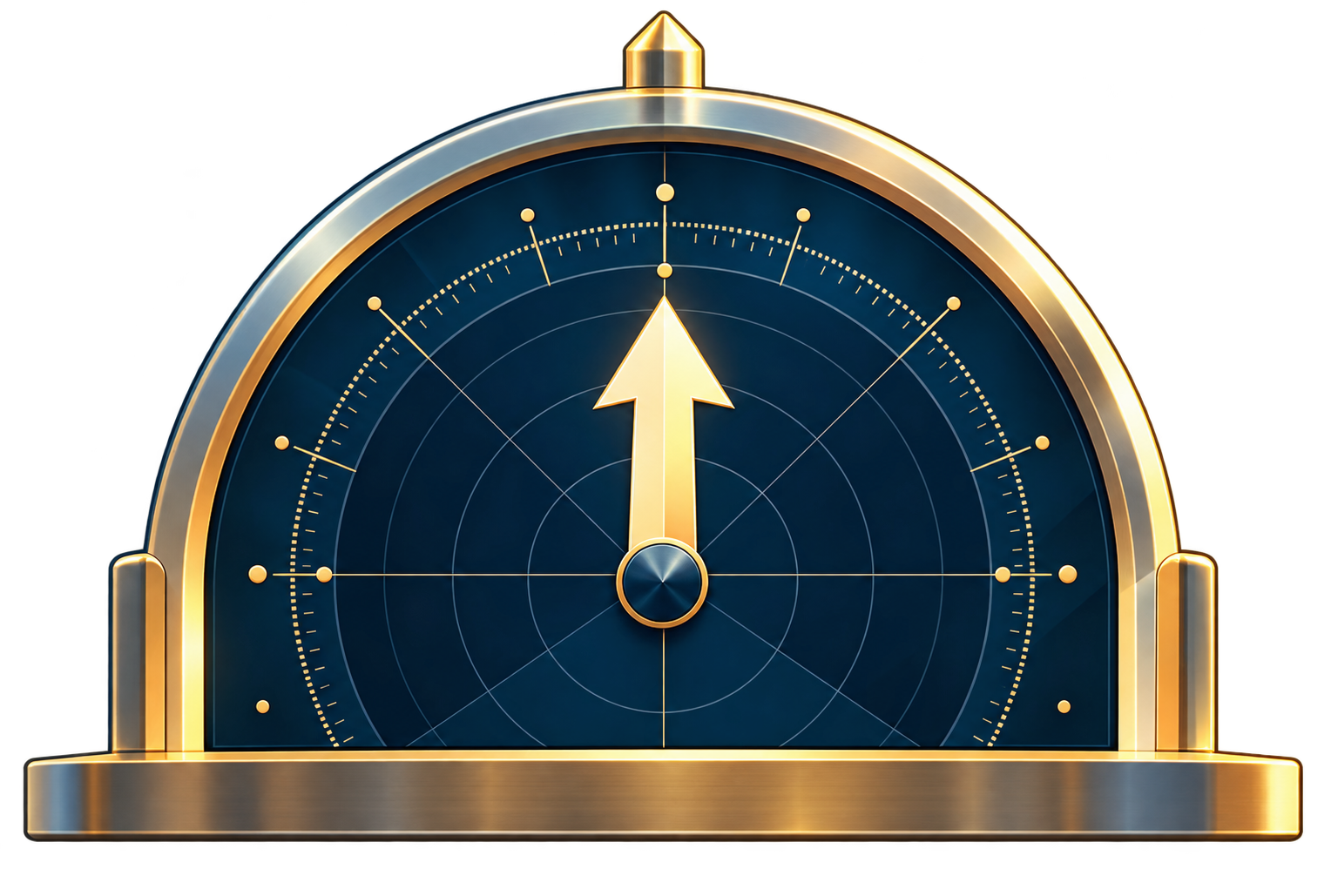 Gauge with its needle pointing straight up