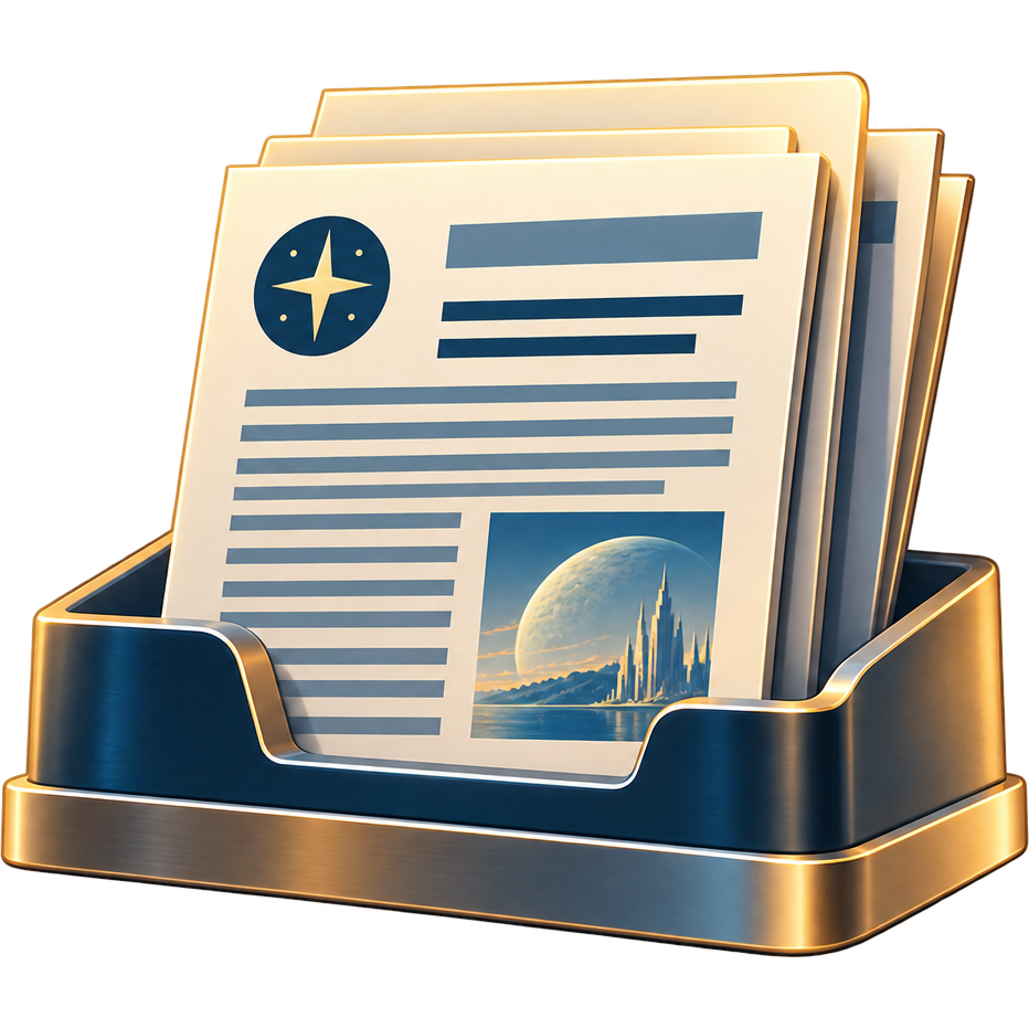 A tray of published reports